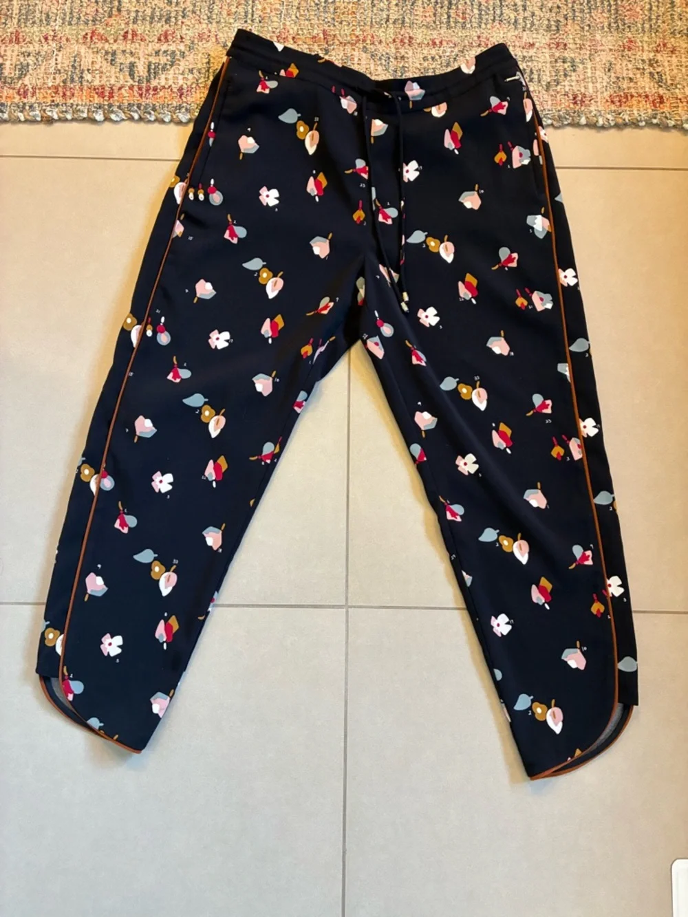 Ted Baker Black Joggers with Multicolor Abstract Print